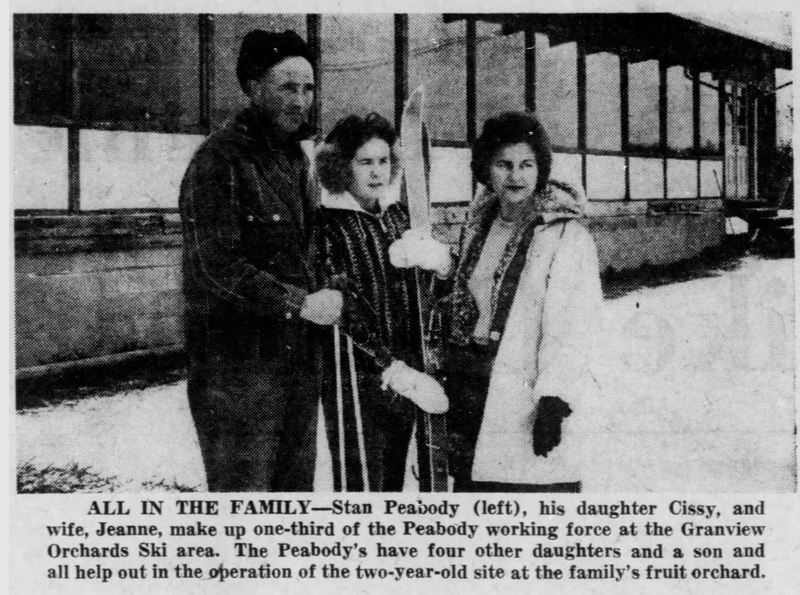Granview Orchards Ski Area - Jan 1962 Photo Of Peabody Family At Ski Area (newer photo)